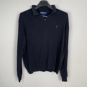 VTG Polo Ralph Lauren Polo Pullover Black Size XXL 100% Pima Cotton Hong Kong
